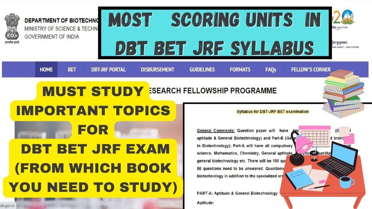 Most Scoring Units in DBT BET JRF Exam Syllabus!!Reference Books and other resources added!!
