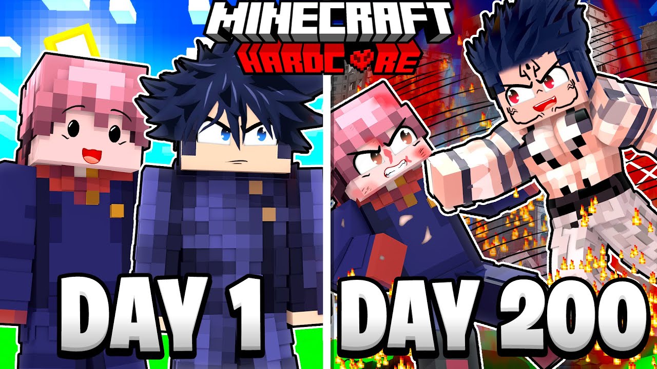 I Survived 200 Days as YUJI and MEGUMI in Jujutsu Kaisen Minecraft! [FULL MOVIE]
