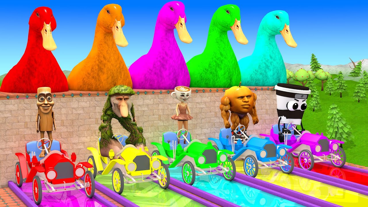 Long Slide Game with Cow Elephant Gorilla Hippopotamus Tiger 3d Animal Game Funny 3d Animals