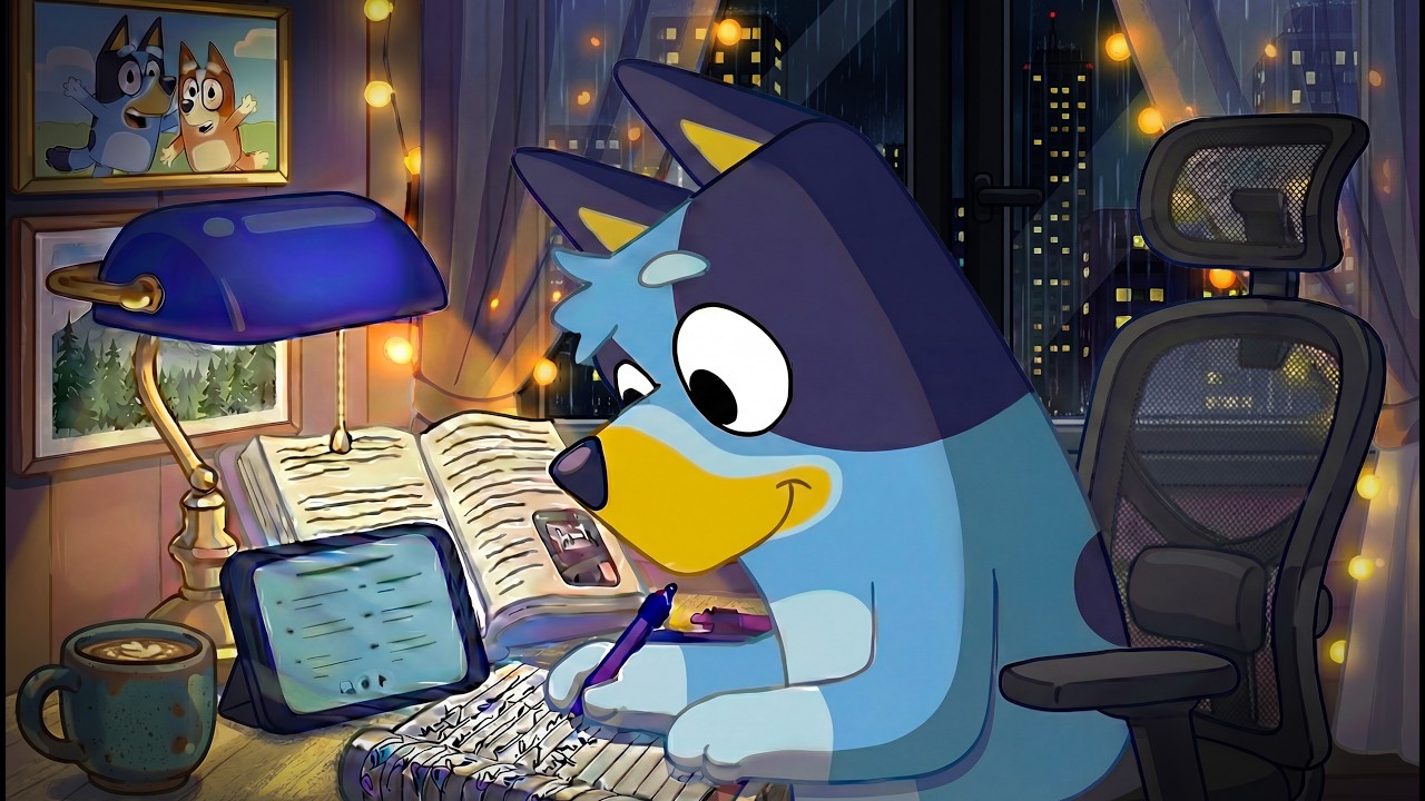 Study with Bluey | 3 Hours of Cozy chill lofi music for focus - Study Music For Concentration