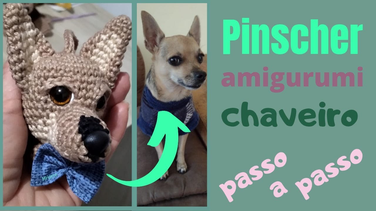 CACHORRO amigurumi PINSCHER chaveiro (PASSO A PASSO)