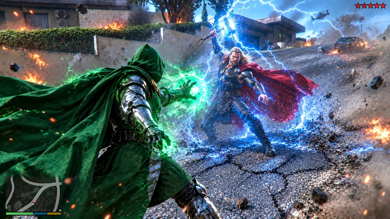 GTA 5 - Doctor Doom vs Thor | Epic Superhero Battle