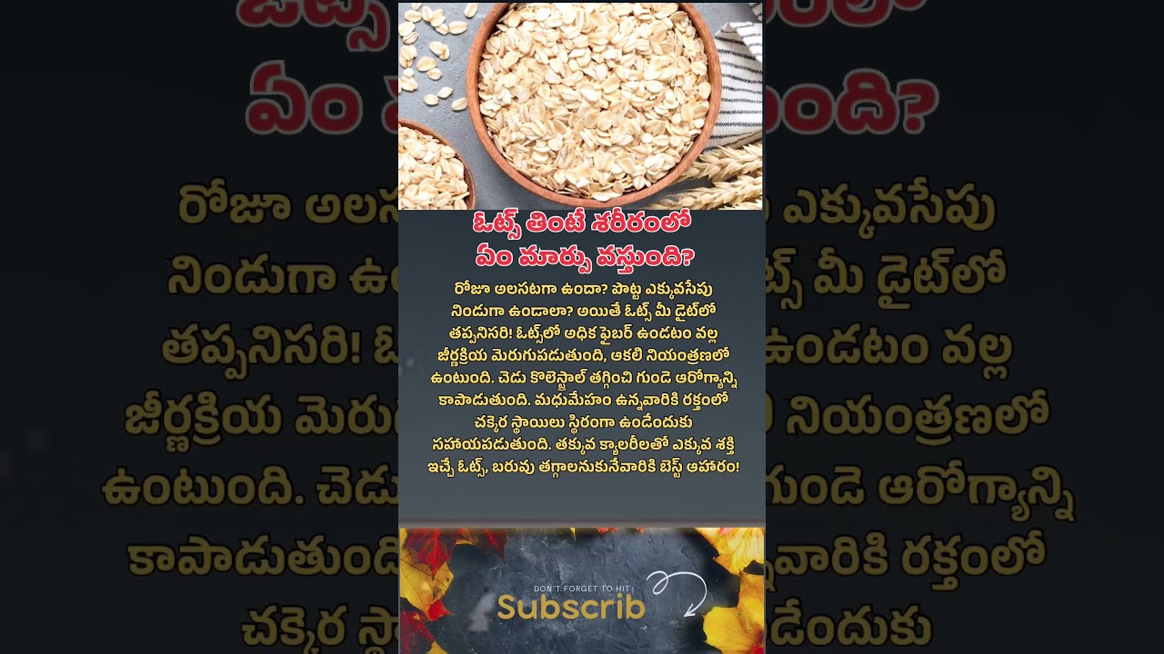 ఓట్స్ తింటే శరీరంలో ఏం మార్పు వస్తుంది 