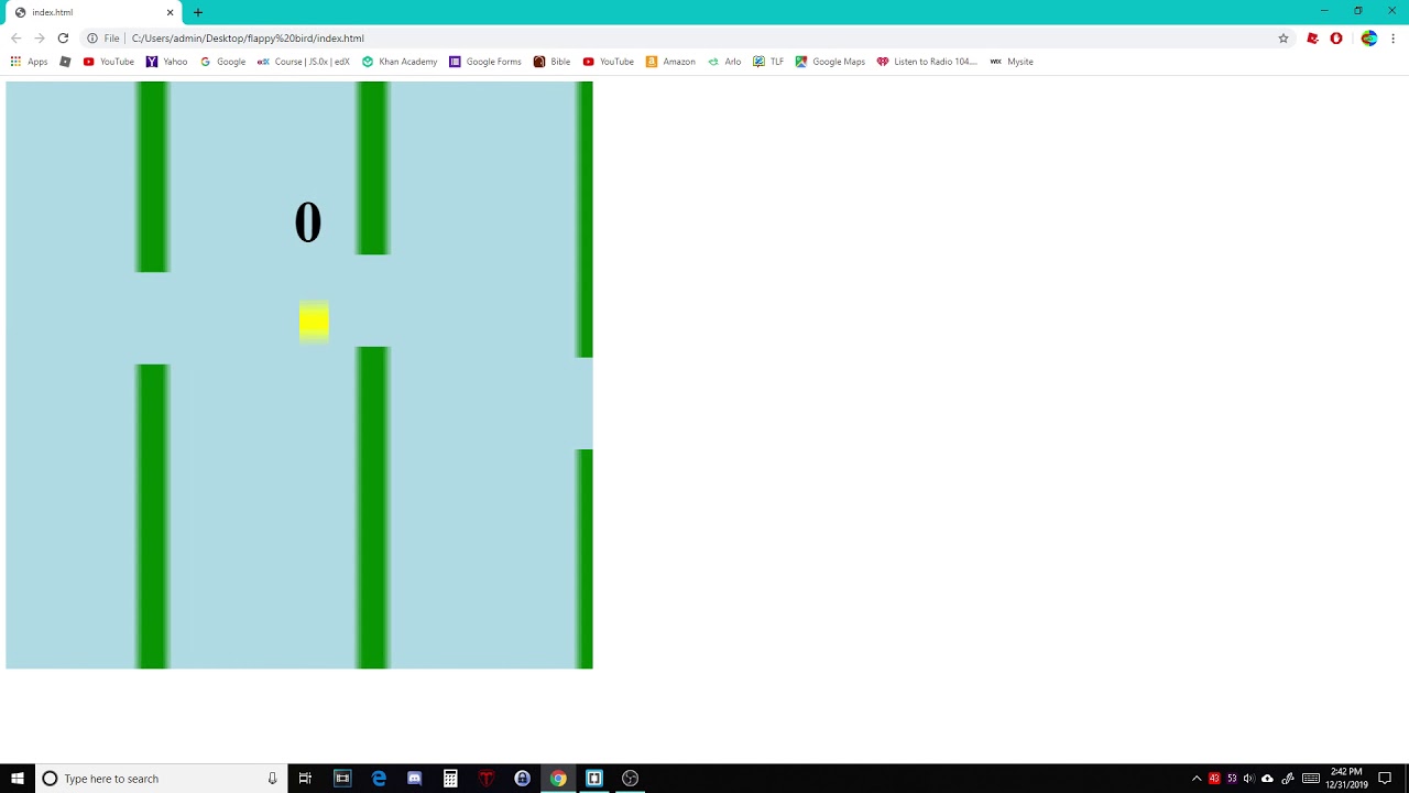 Coding Flappy Bird in Javascript, HTML and CSS