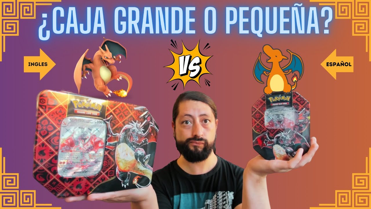¿Cual comprar? 🤔Charizard Ex Tin Pequeña VS Grande!!! Paldean Fates