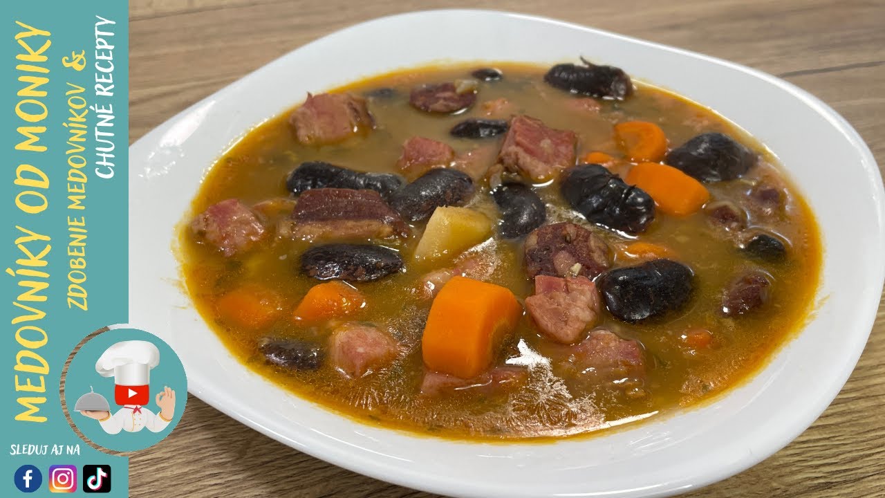 Fazuľová polievka s údeným mäsom / recept na hustú fazuľovicu | Bean soup with meat recipe