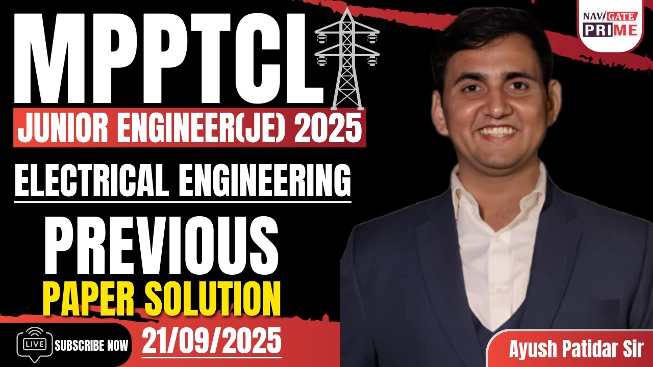 MPPTCL JE 2025 | Electrical Engineering Previous Year Paper Solution | Full Analysis