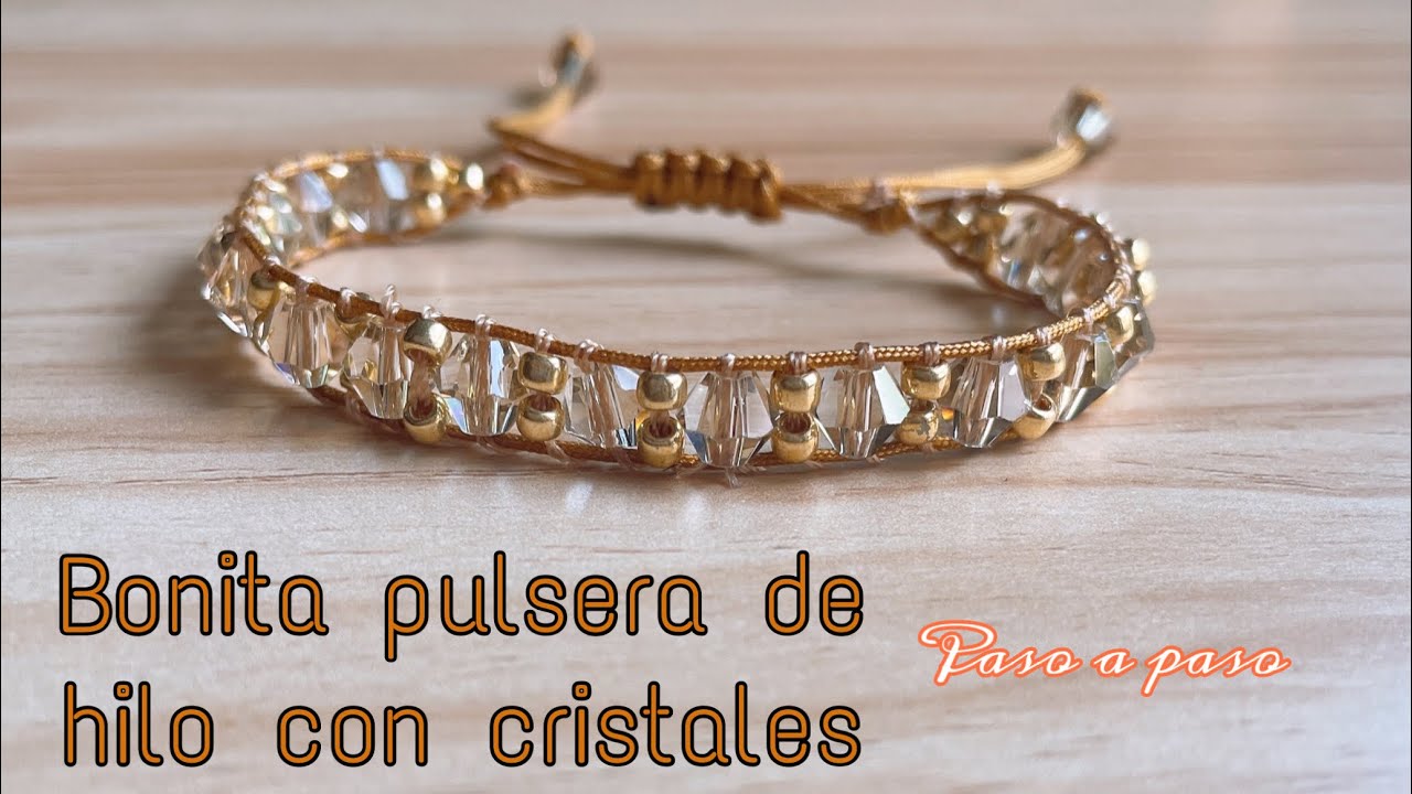 pulsera de hilo chino con cristales/ paso a paso ✨