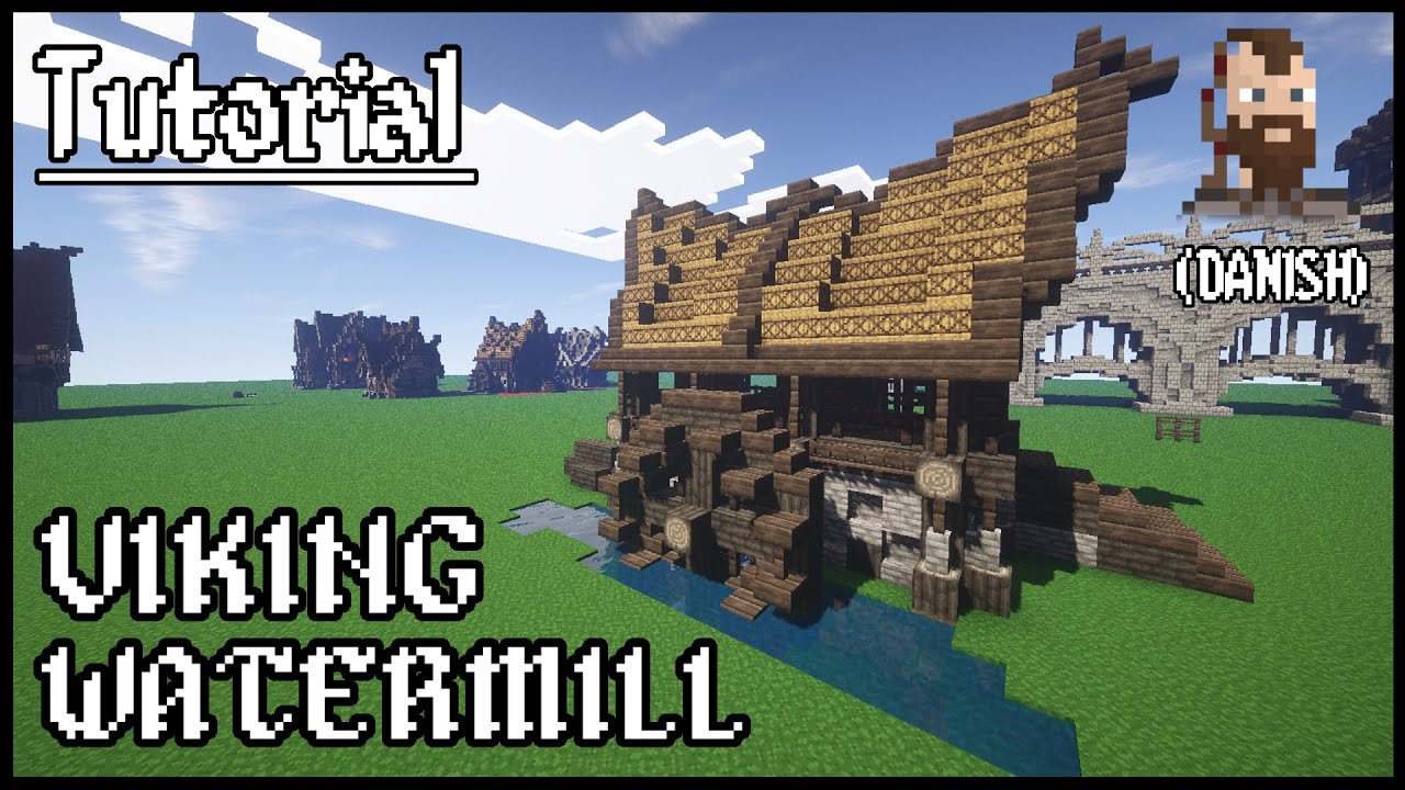 (Danish) Minecraft Tutorial | Viking Watermill v2