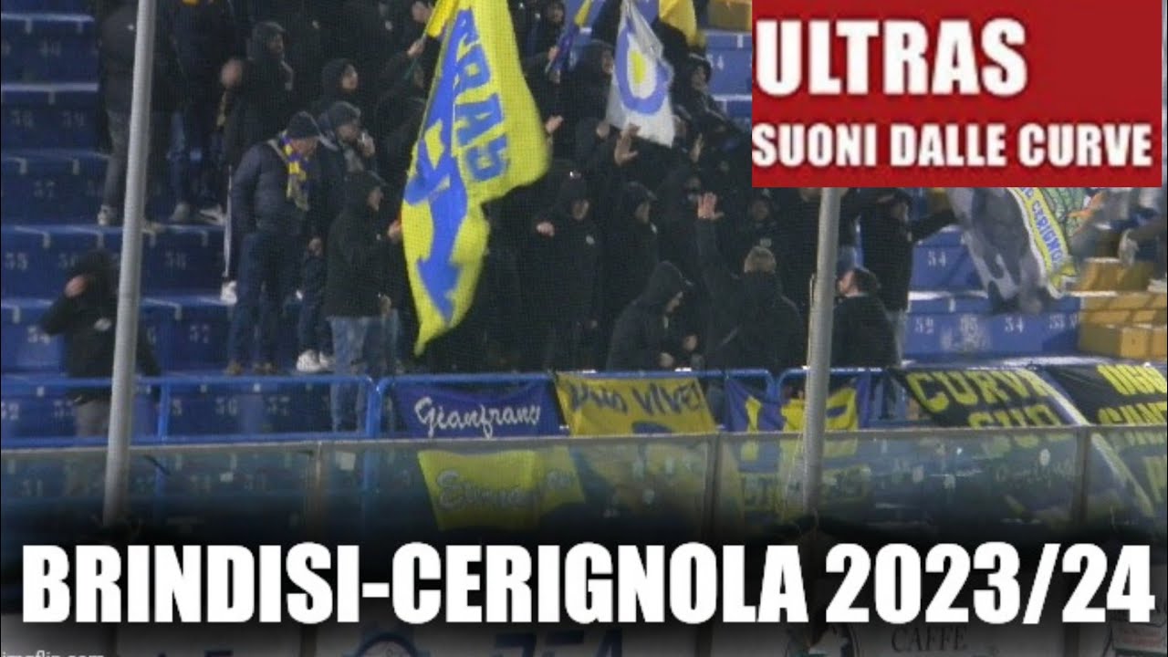 Brindisi-Cerignola, Serie C [20/01/2024] ENTRATA CURVA SUD CERIGNOLA, BOMBA E TIFO