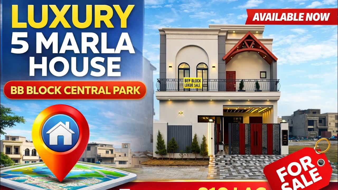 Luxury 5 Marla House for Sale 🖤✨ | BB Block Central Park Lahore | Demand 210 Lac