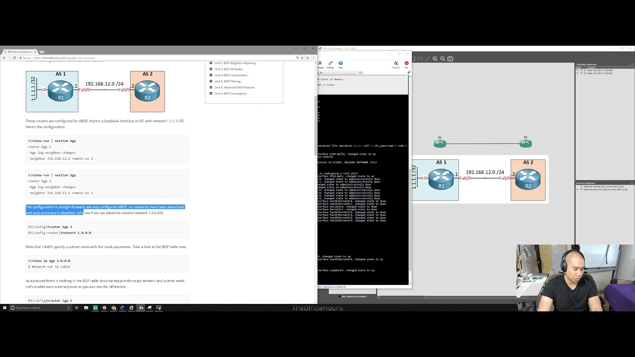NetworkLessons | BGP Auto Summary