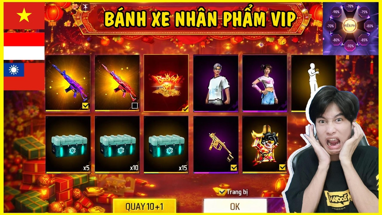 FREEFIRE| CÙNG THÀNH MỐC SĂN BÁNH XE NHÂN PHẨM INDO VÀ HIỆU ỨNG KẾT THÚC THÁC XU