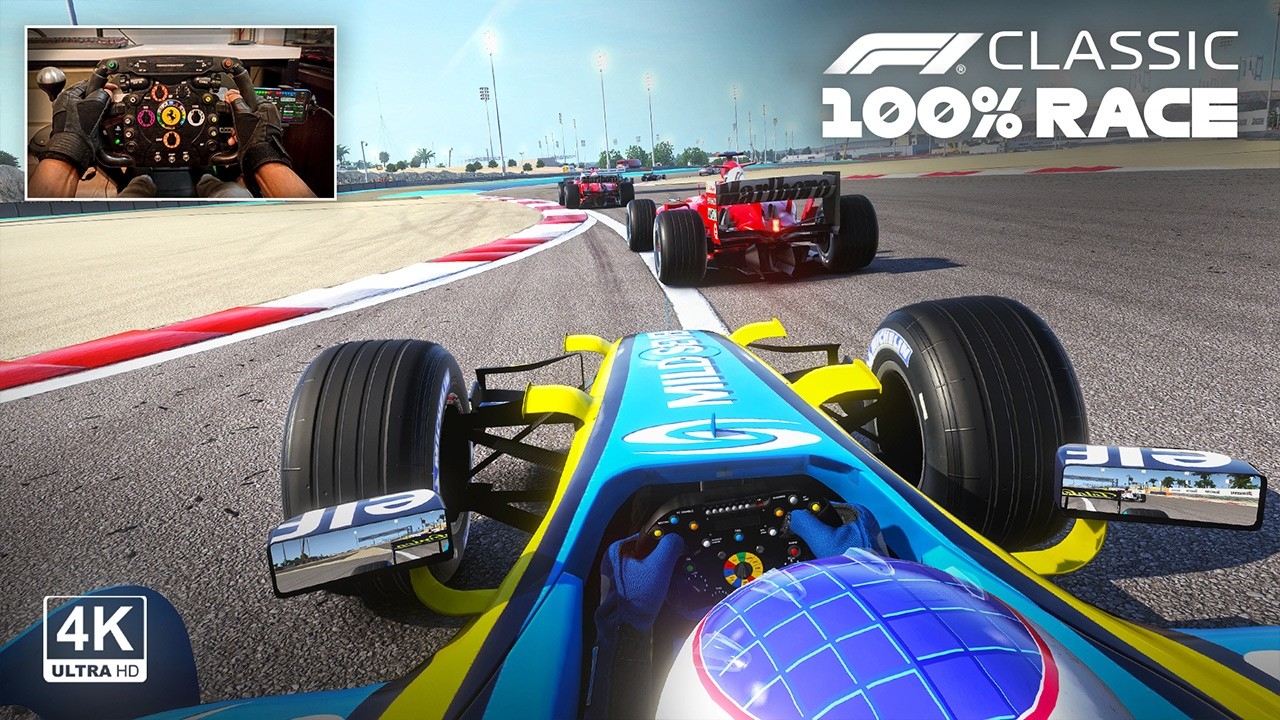 F1 Classic Simulation Damage - Fernando Alonso's Renault R26 V8 | 2006 Bahrain GP 100% Race Gameplay