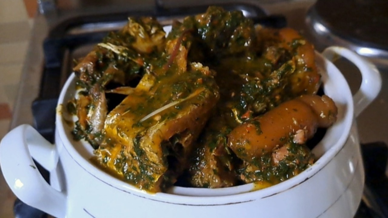 [My signature soup!  Black okazi soup