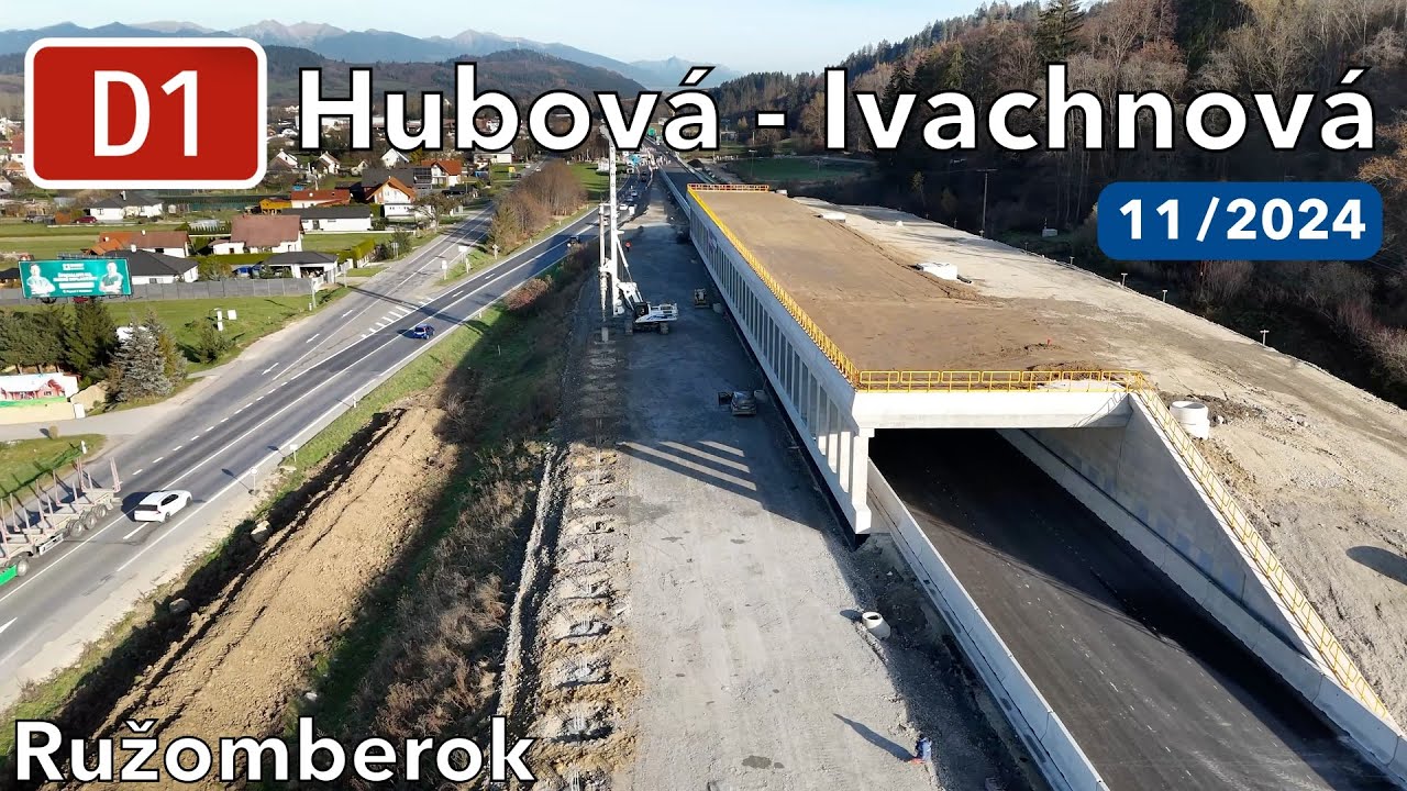 Výstavba diaľnice D1 Hubová - Ivachnová (november 2024)