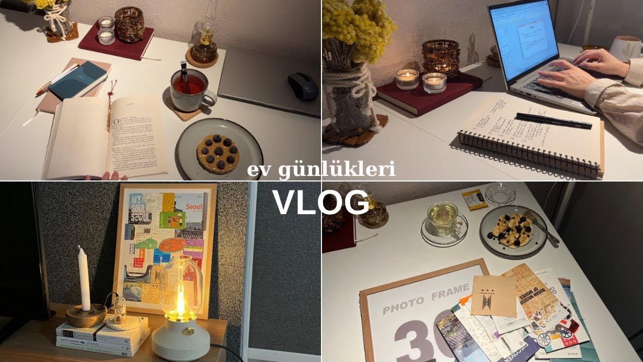 sessiz vlog | evde verimli g&uuml;nler, biraz dinlenme ve anı &ccedil;er&ccedil;evesi yapımı✨👩🏻&zwj;💻