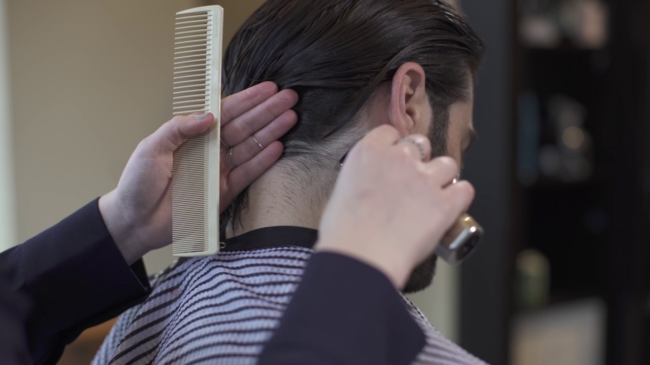 How to trim sideburns and neck hair on men's long hair