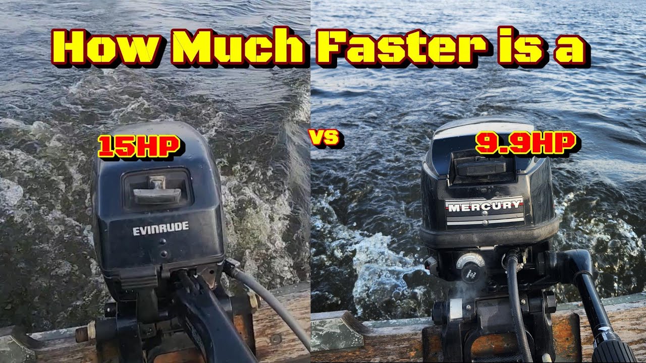 How much faster is a 15HP Outboard than a 9.9 HP