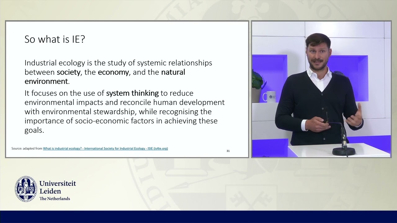 General Programme Presentation Industrial Ecology MSc- by programme director Stefano Cucurachi