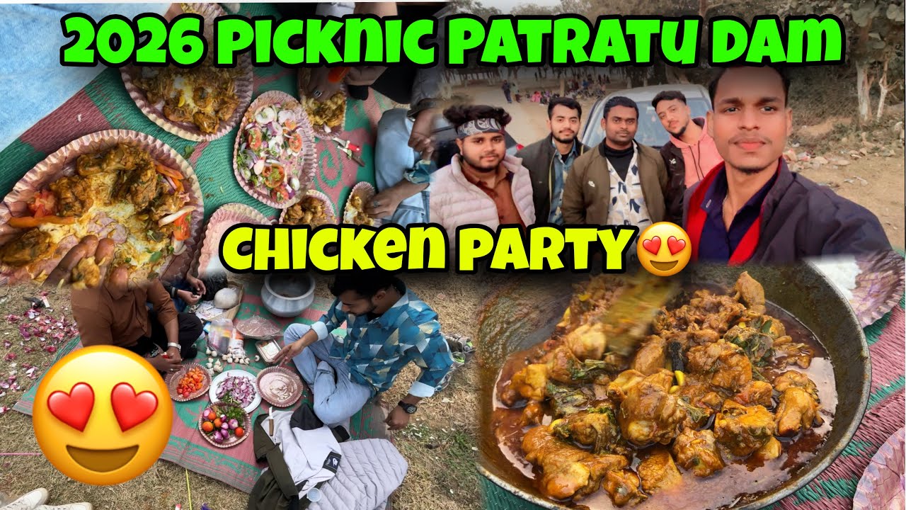 New year picknic vlog😍 Chicken party in Patratu dam | picknic vlog | Vicky Gupta
