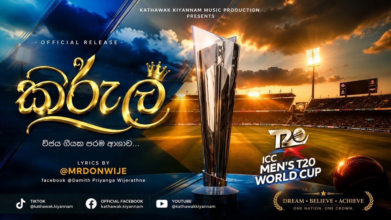 ICC Men's T20 World Cup 2026 Song|කිරුළ 2026 (Sinhala Music Video)