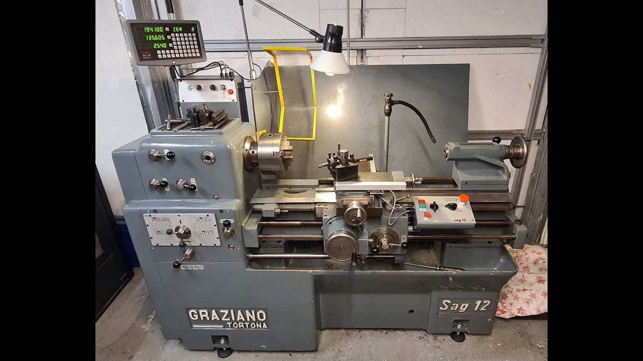 Prova tornio graziano sag 12  a 220 v dopo il restauro.