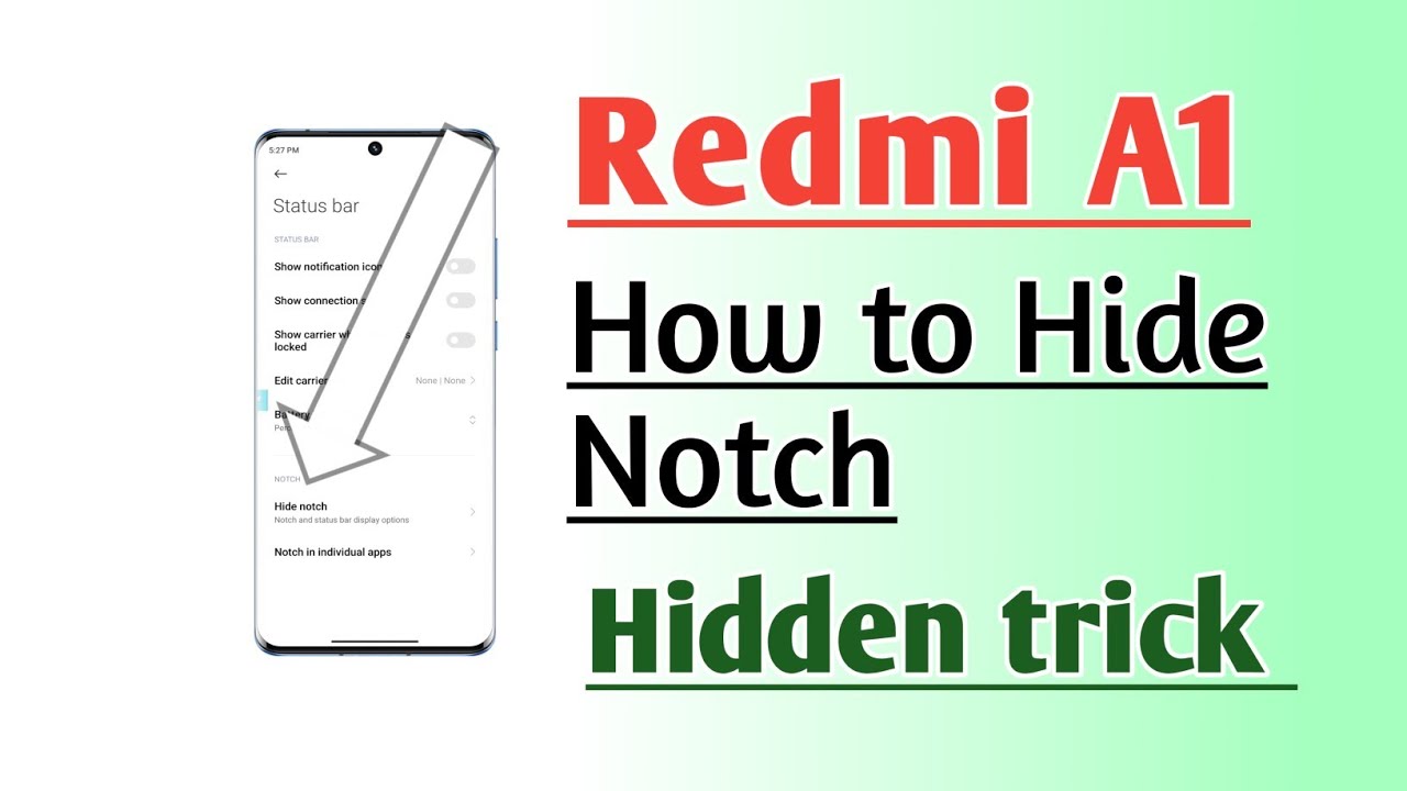 Redmi A1 How to Hide Notch Hidden trick