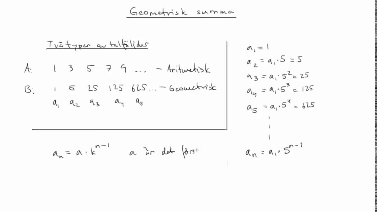 Matematik 3b: Geometrisk summa