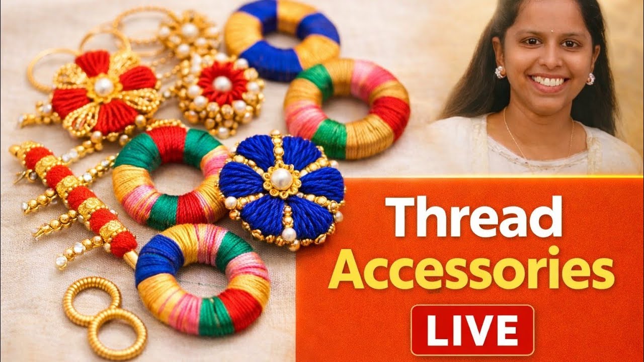 Thread Bangles & Saree Pins Making LIVE | Handmade Crafts🌈🧶