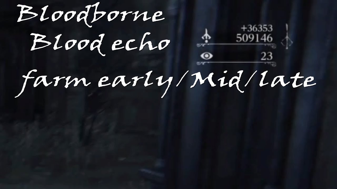 Bloodborne blood echo farm early/mid/late game offline no chalice dungeons