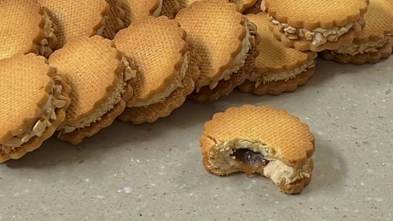 이렇게 고급스러울 수가! 극찬 받았던 캐러멜&피넛버터 샌드쿠키🥜ㅣ Caramel Peanutbutter Cookiesㅣクッキー
