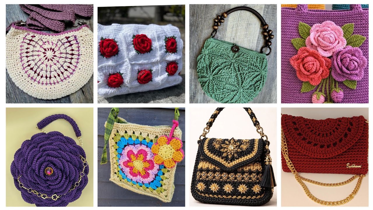 200+Attractive shoulder hand bags designs for ladies/crochet new stylish designs of purse