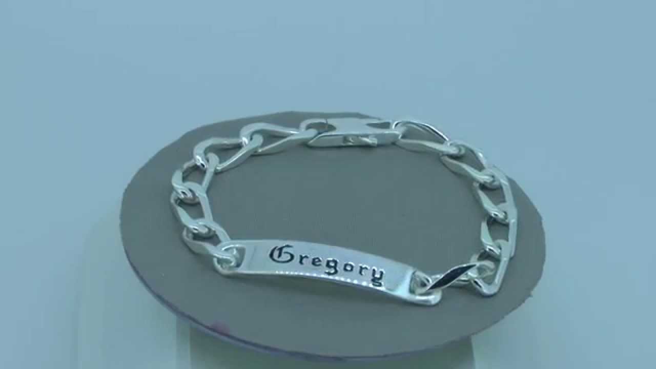 Gourmette argent massif identité pour homme - www.e-bijouterie.com
