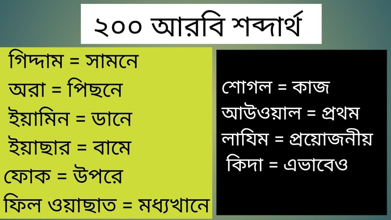 আরবি ভাষা শেখার সহজ উপায় | আরবি ভাষা শিক্ষা | bangla to Arabic | arabic to bangla | arbi to bangla