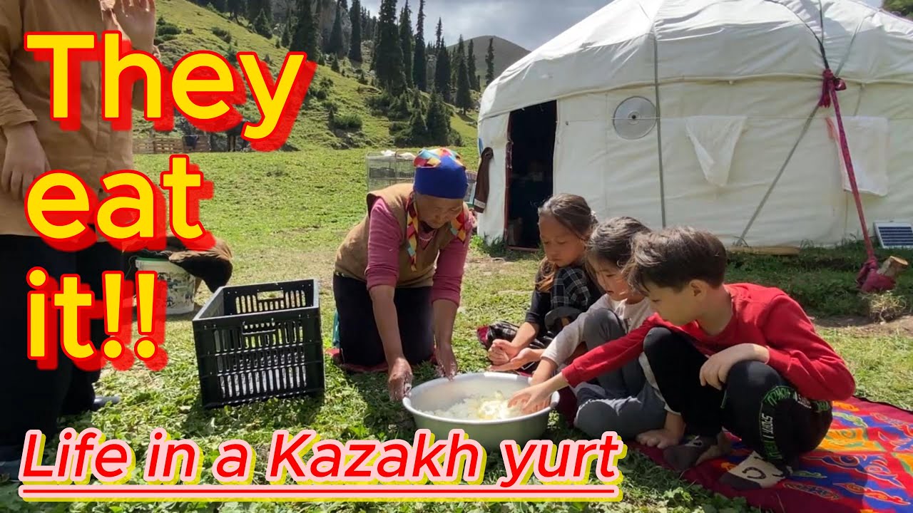 Живу в горах Казахстана. В гостях у чабанов. Делаем курт - походную еду кочевников.
