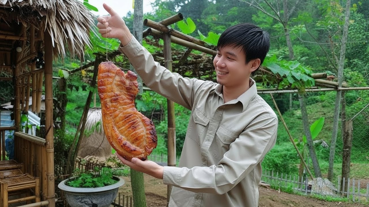 😱 Caring for Rice Fields and Cooking SUPER SPICY Grilled Pork & Giant Intestines!