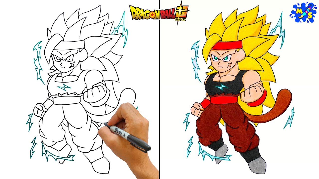 Bardock Ssj3 Drawing || How to Draw Bardock Super Saiyan 3 || Super Dragon Ball Heroes