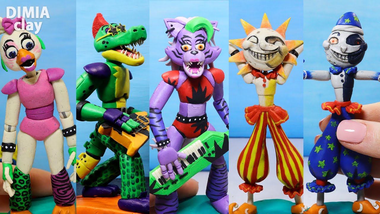 All ANIMATRONICS Compilation (Glamrock Roxanne, Monty, Chica, Sundrop and Moondrop) clay