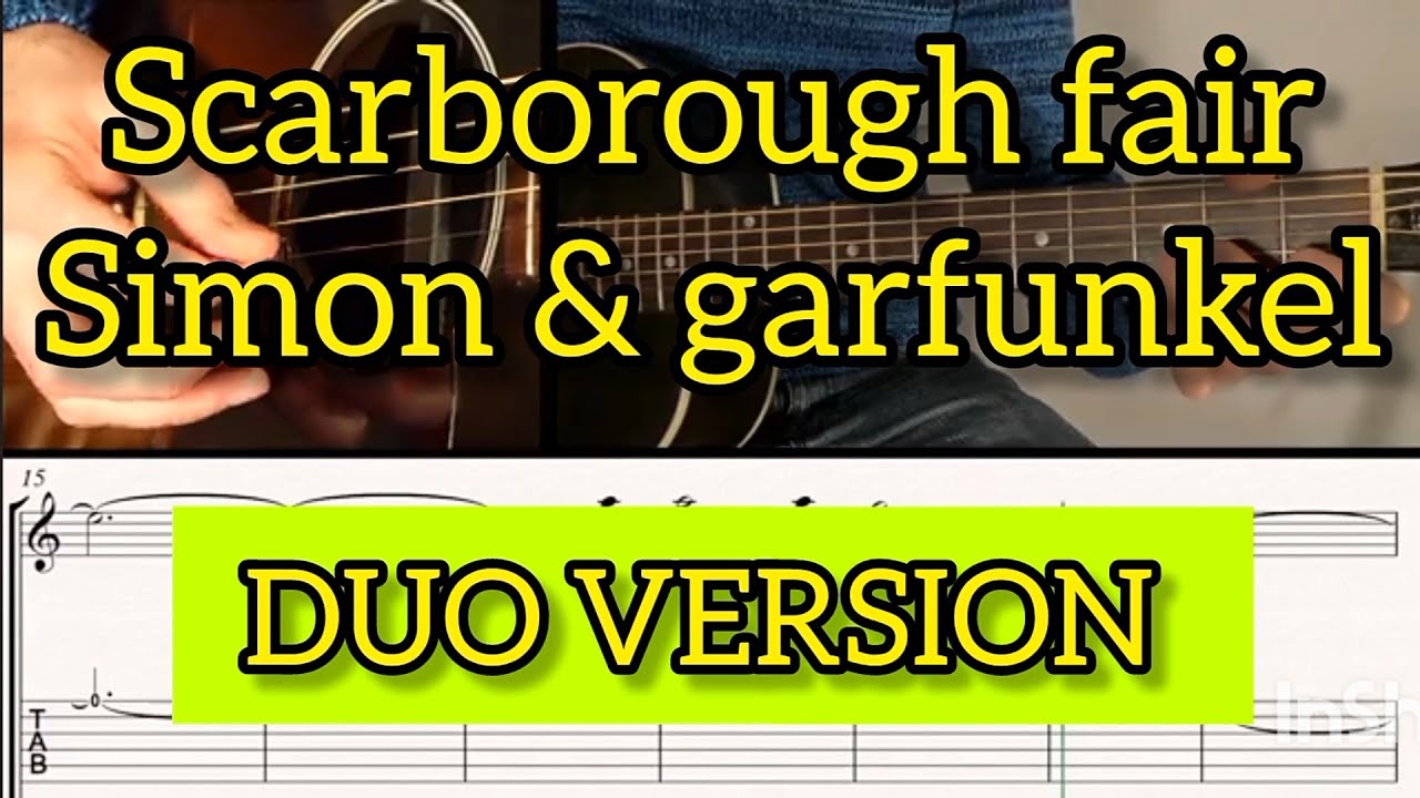 SCARBOROUGH FAIR/SIMON&GARFUNKEL/Ben-T-Zik Guitar duo tutorial #6 SCORE/TAB (easy version)