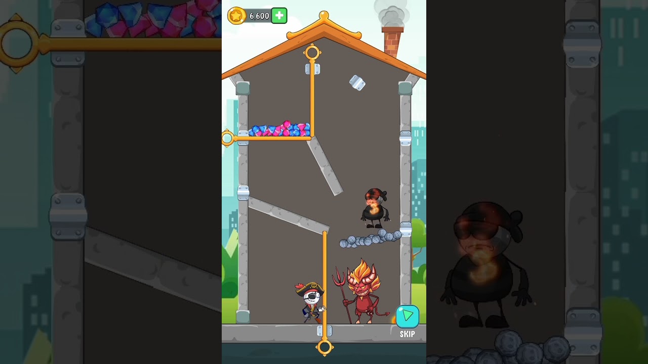 Pencilmation Rescue Genius Pull The Pin Gaming Level 52 #cartoon #shorts