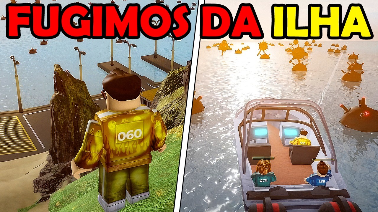 ENFRENTAMOS OS GUARDAS para FUGIR DA ILHA do ROUND 6 no Squid Game X do Roblox