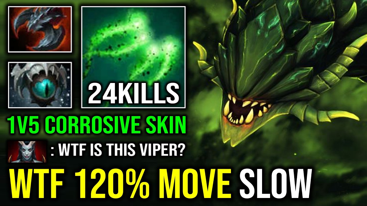 WTF 120% MOVE SLOW Longest Attack Range Eye of Skadi + Satanic Hard Carry Viper Dota 2