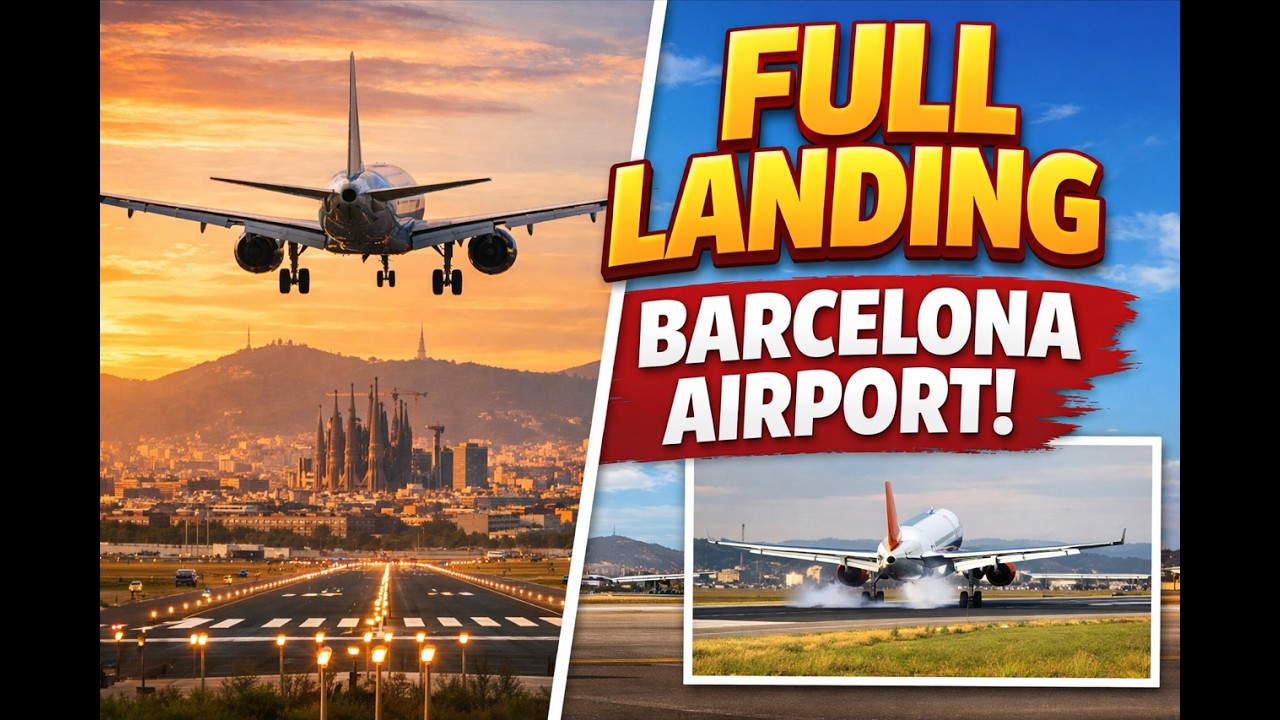 Full Landing at Barcelona Airport