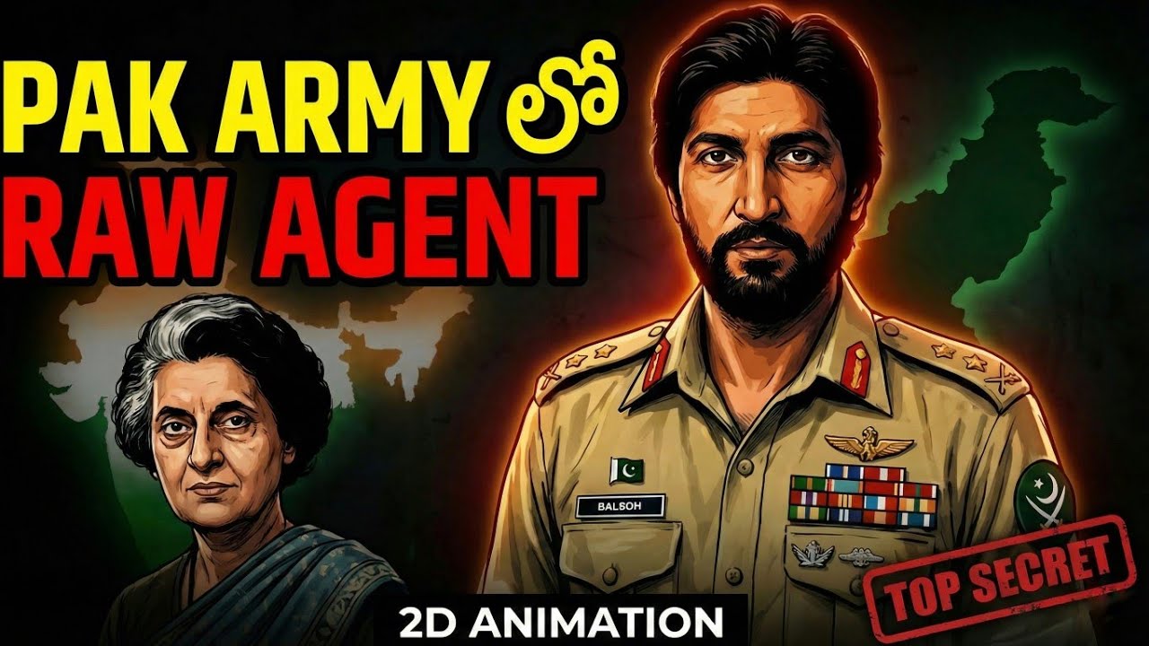 How an Indian RAW agent became Pakistan Army Major | 2D Animation |  Telugu | complete story .