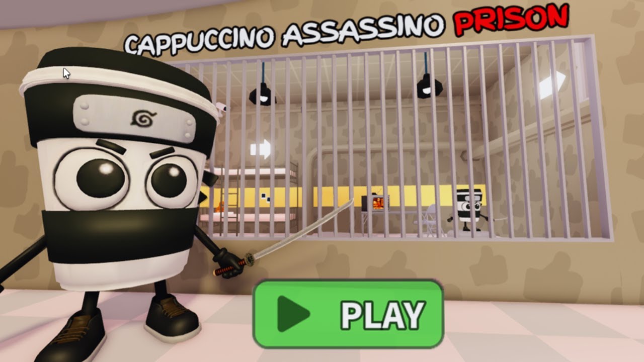 CAPPUCCINO ASSASSINO PRISON RUN Obby Roblox Boss Battle FULL GAME 
