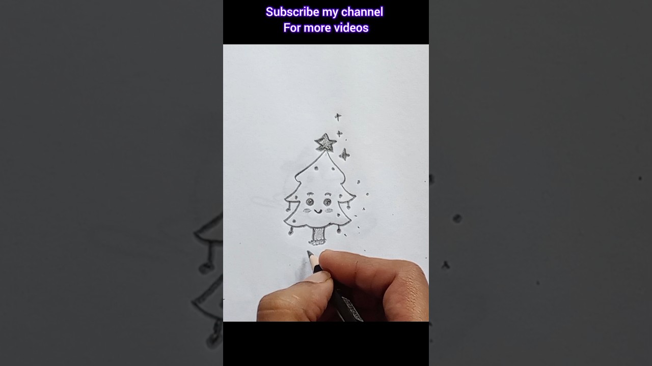cute christmas tree drawing 🌲 