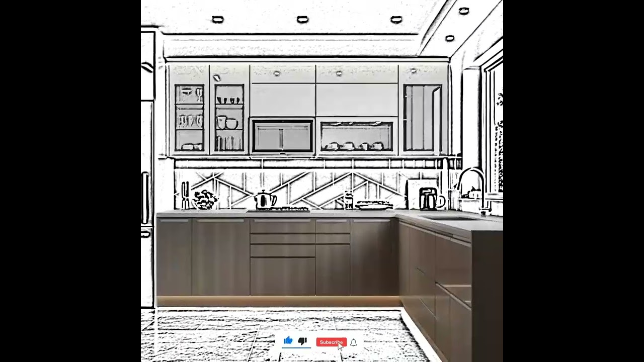 Minimalist Kitchen Cabinet Rendering – Clean & Modern Design