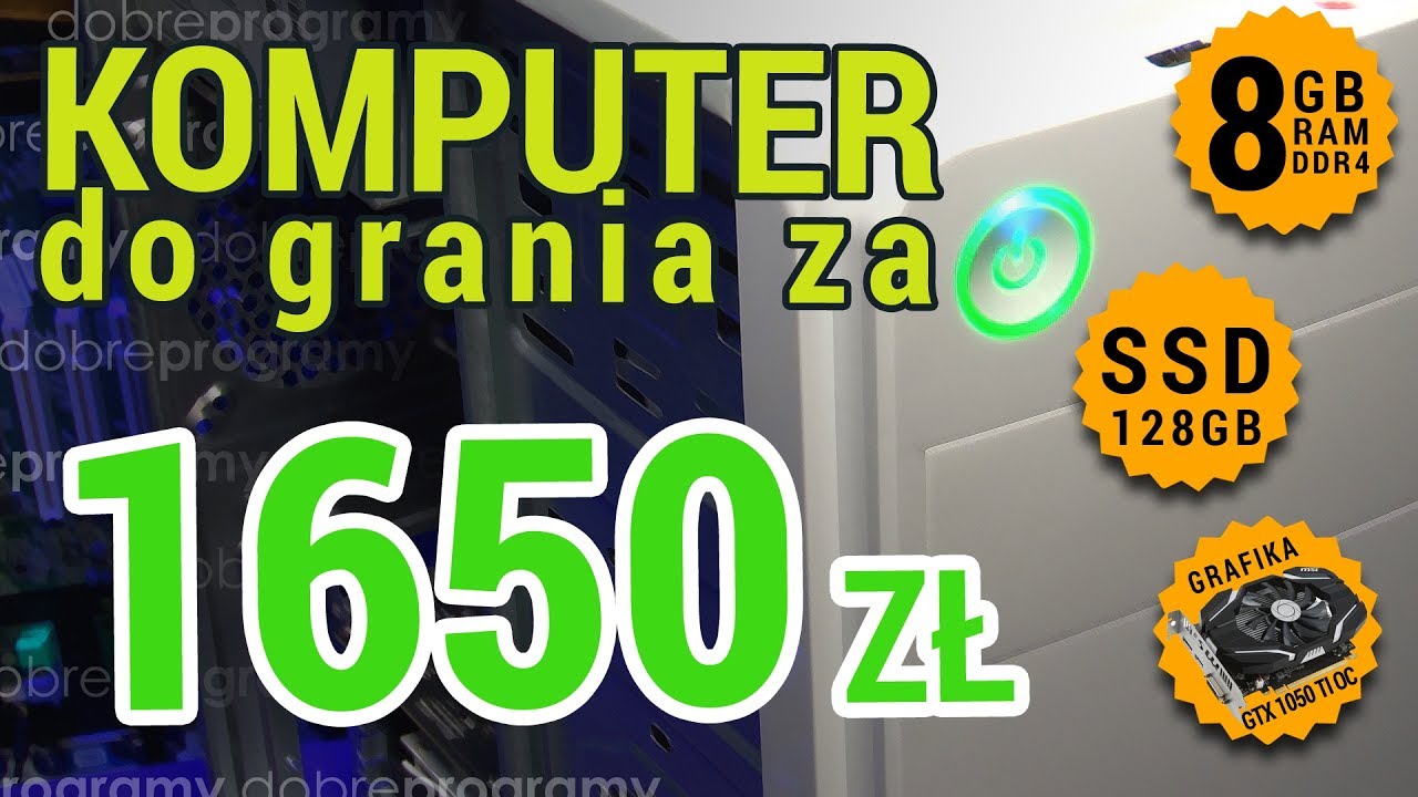 Komputer za 1650 złotych. Pod maską GTX 1050Ti i SSD