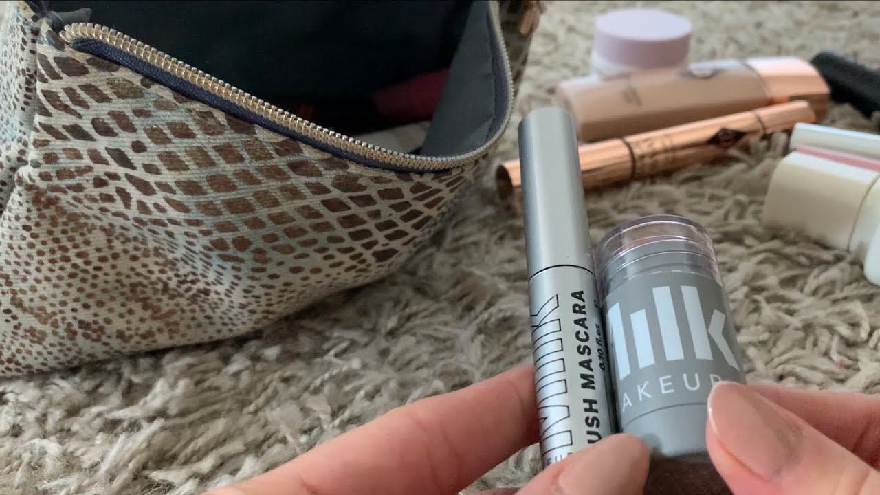 ASMR makeup TAPPING/ Makeup Bag Rummaging/WHISPERING/makeup show and tell